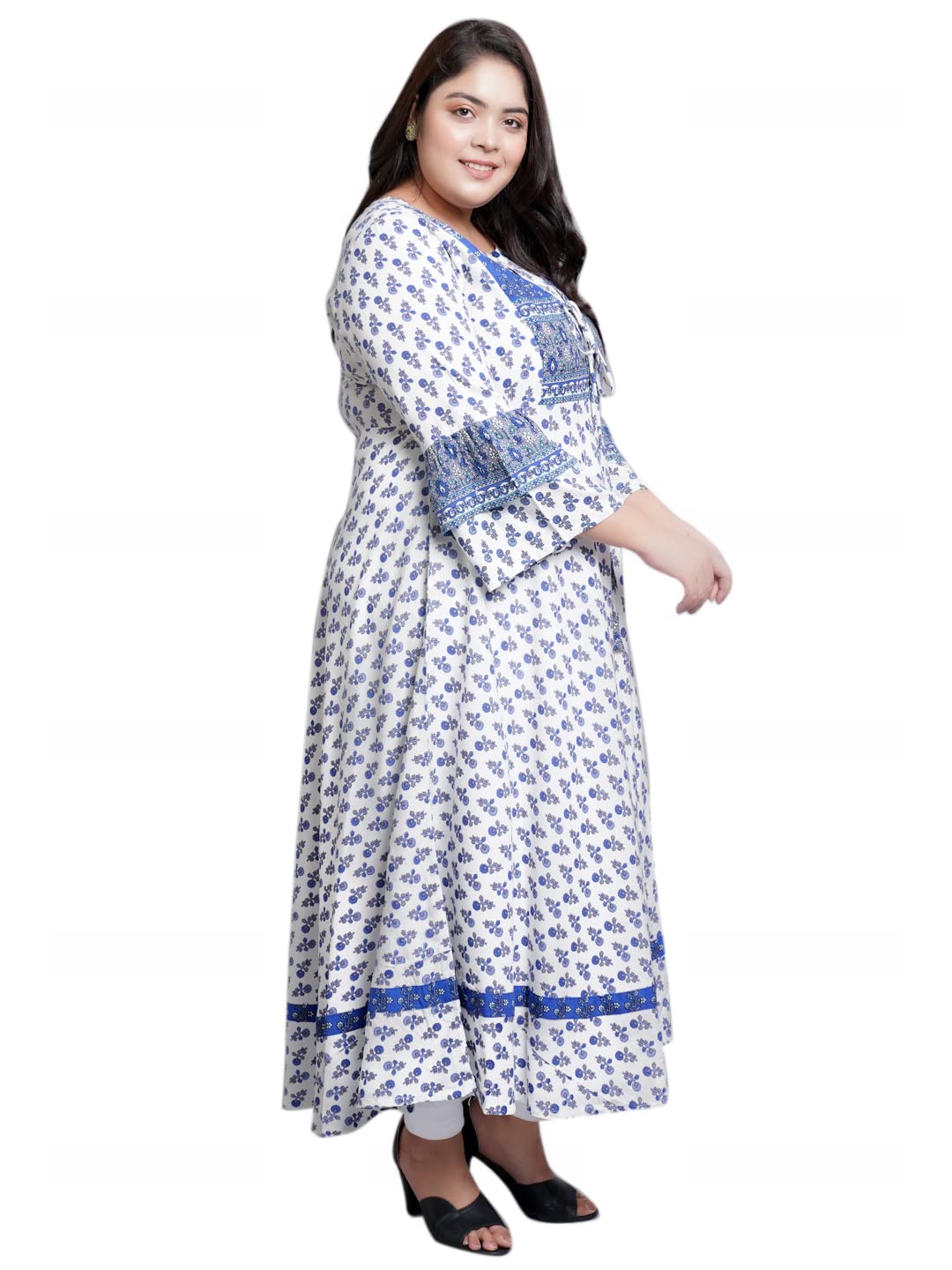 Women's Rayon Floral Printed Anarkali Kurta Dress