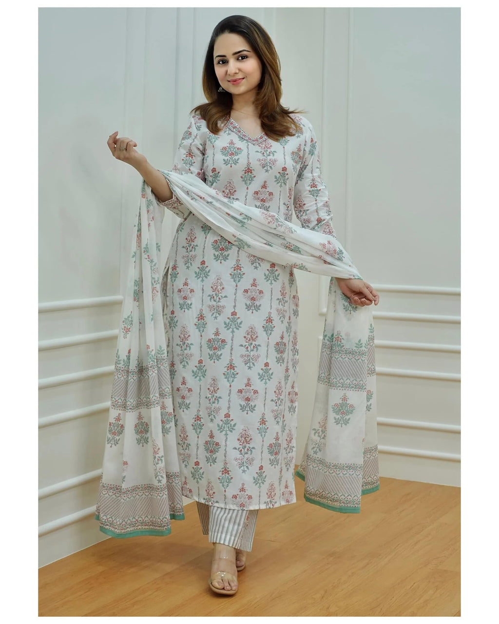 Printed Kurta and Pant set with Dupatta