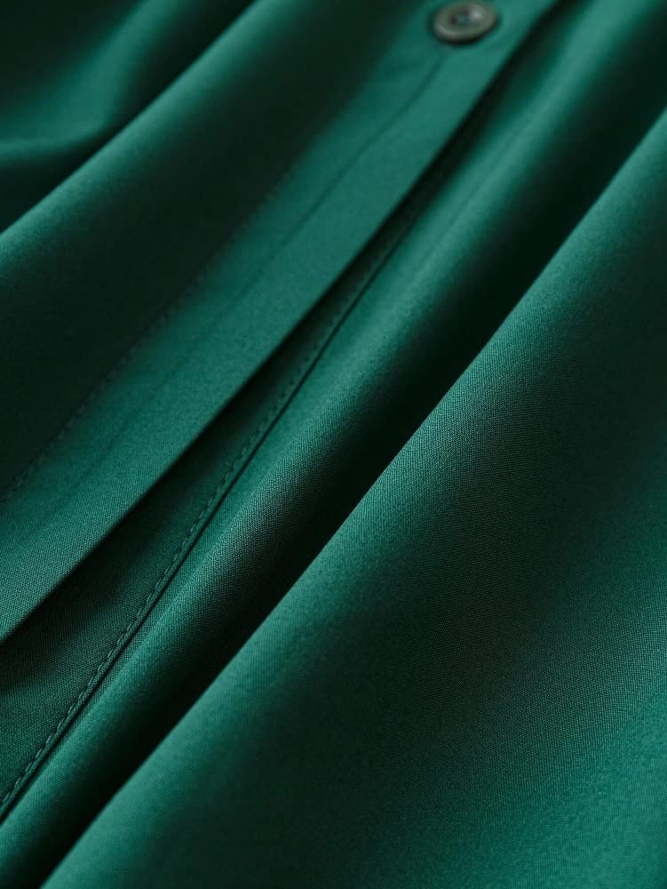 Eva's Fashion Western Dress || Rayon Solid Button Front Shirt Dress for Women || Roll Tab Sleeve & Collared Neck Flared Dress || Office || Summer Short Dresses for Women.