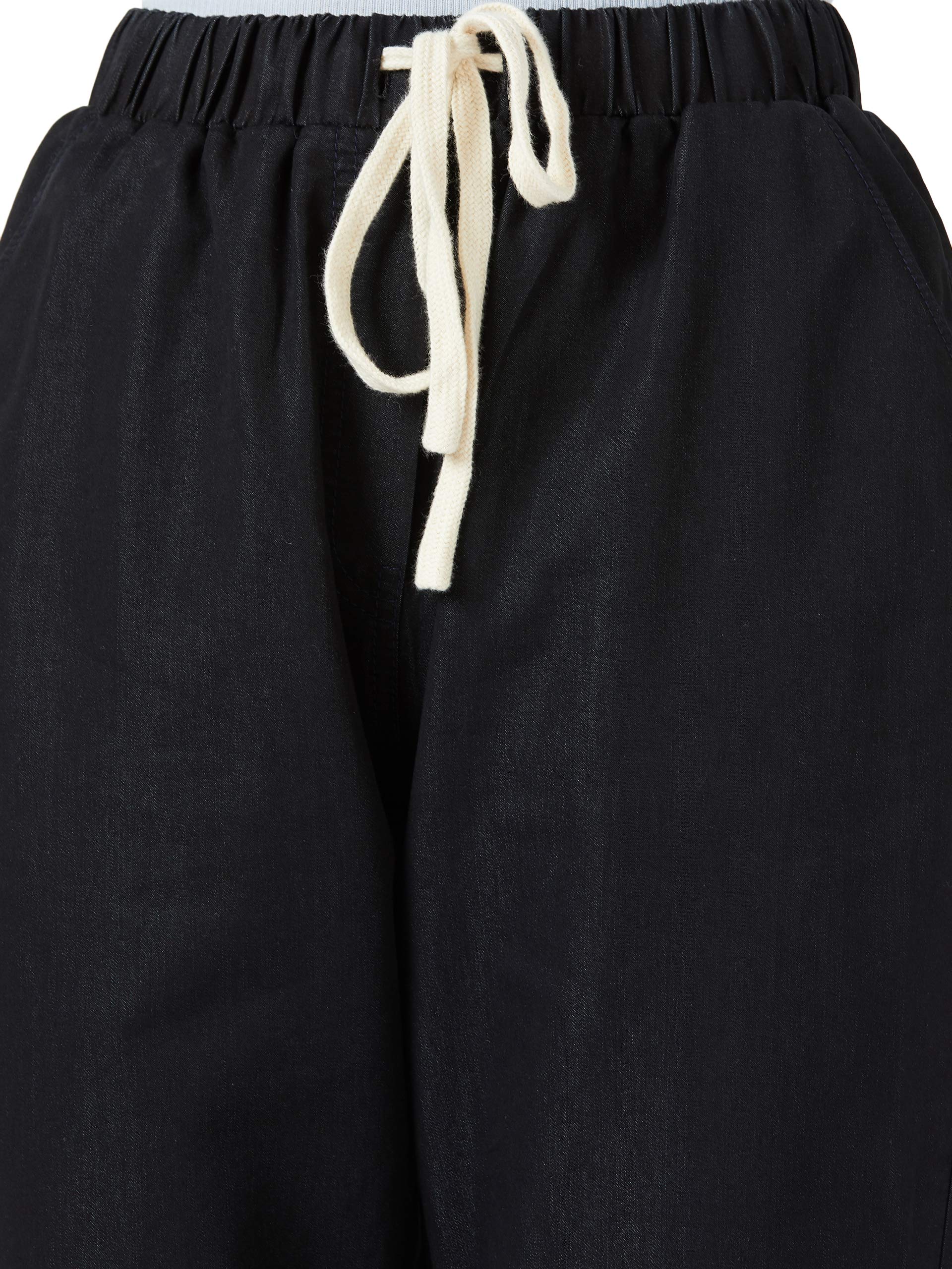 Women's Black Regular Length Mid Rise Clean Look Regular Fit Denim Joggers