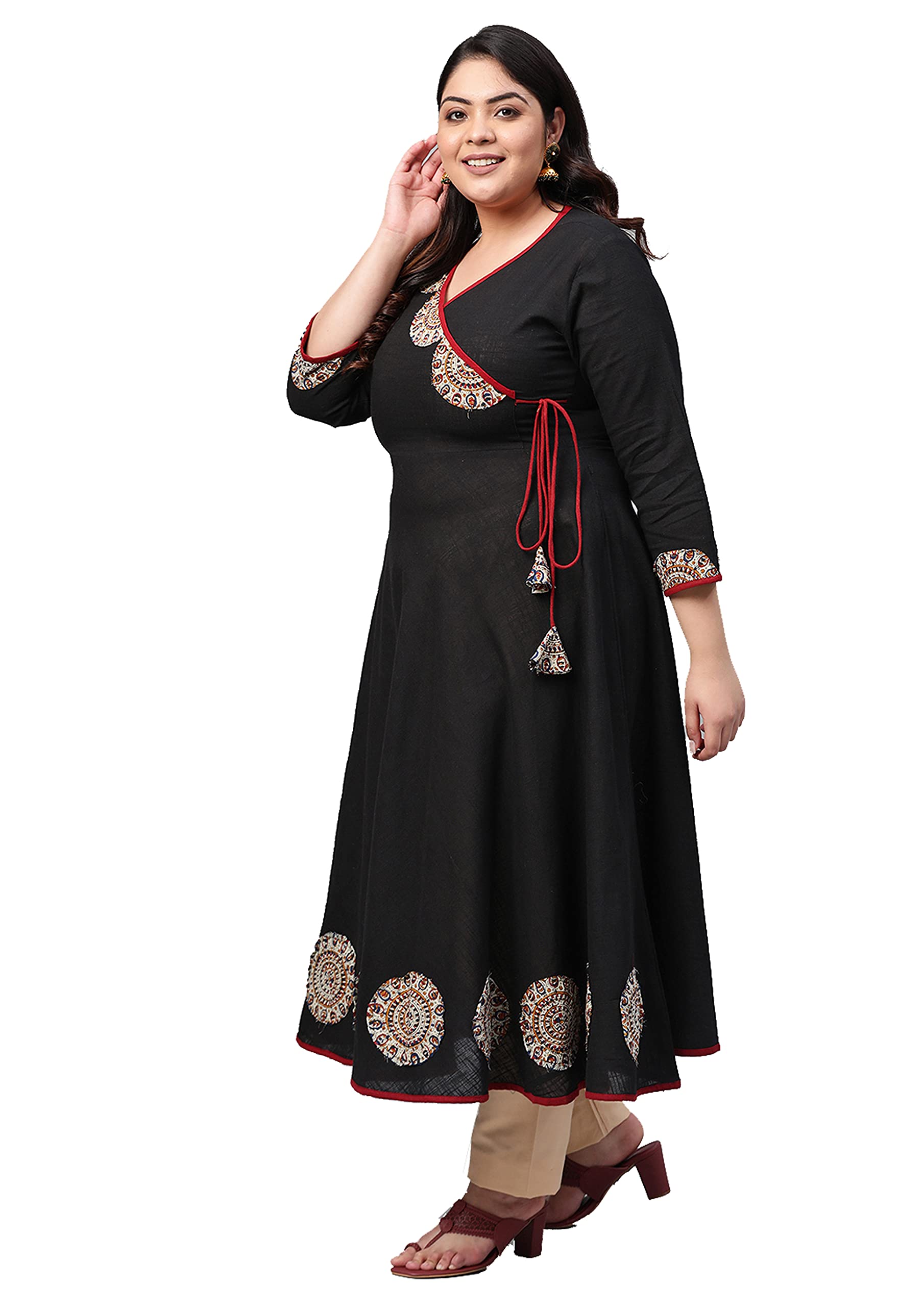 Evas Women's Cotton Angrakha Kurta
