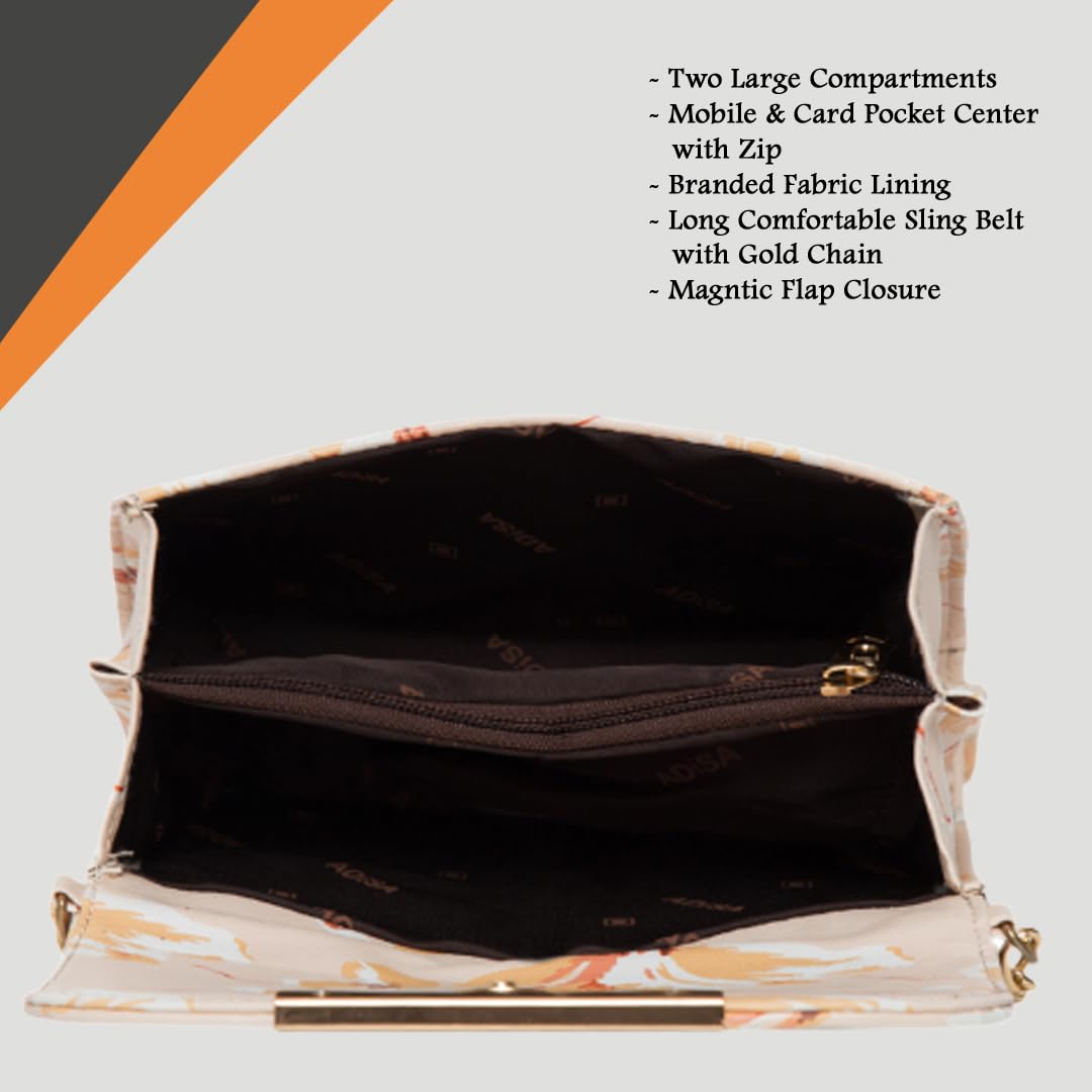 Women Girls Floral Print Sling Bag