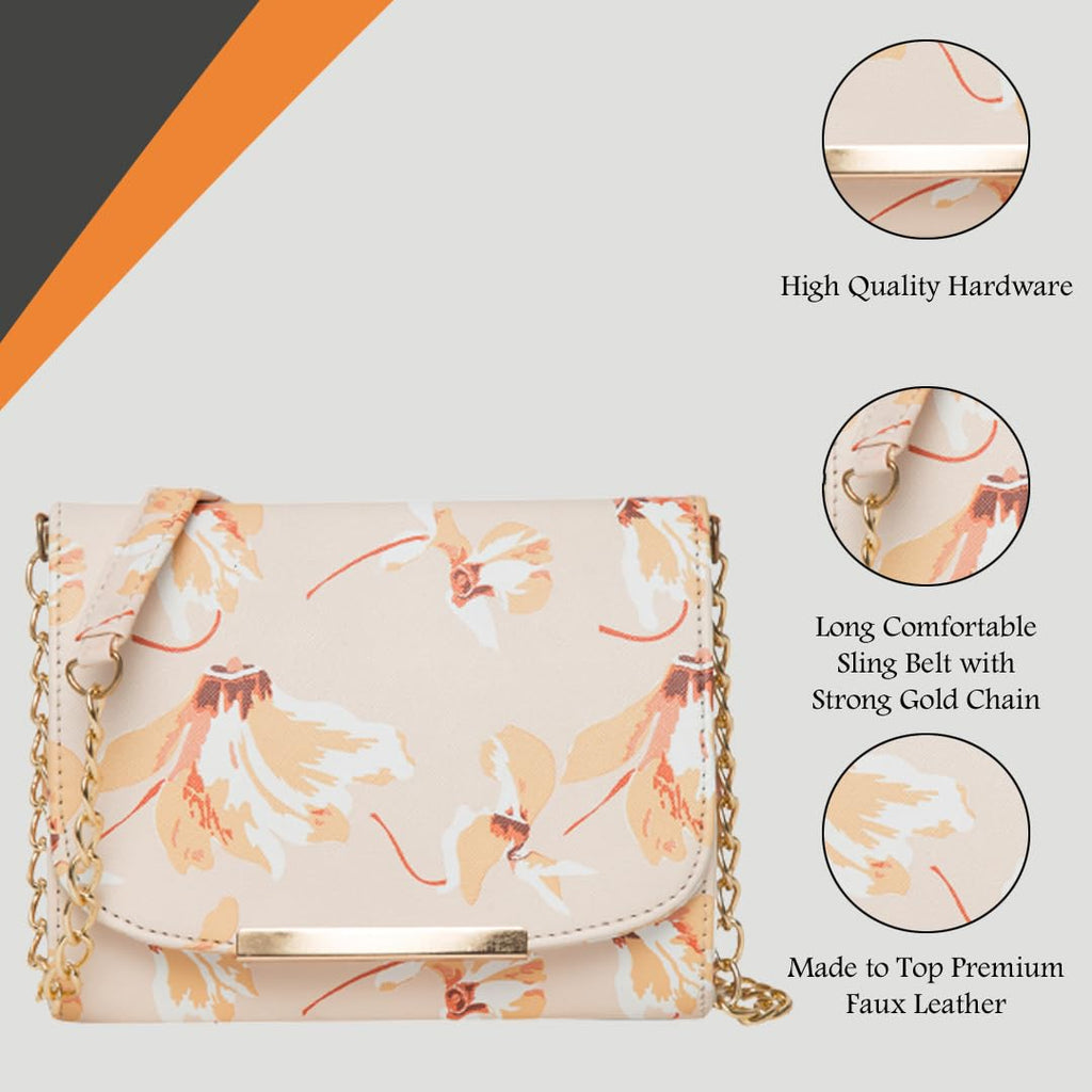 Women Girls Floral Print Sling Bag