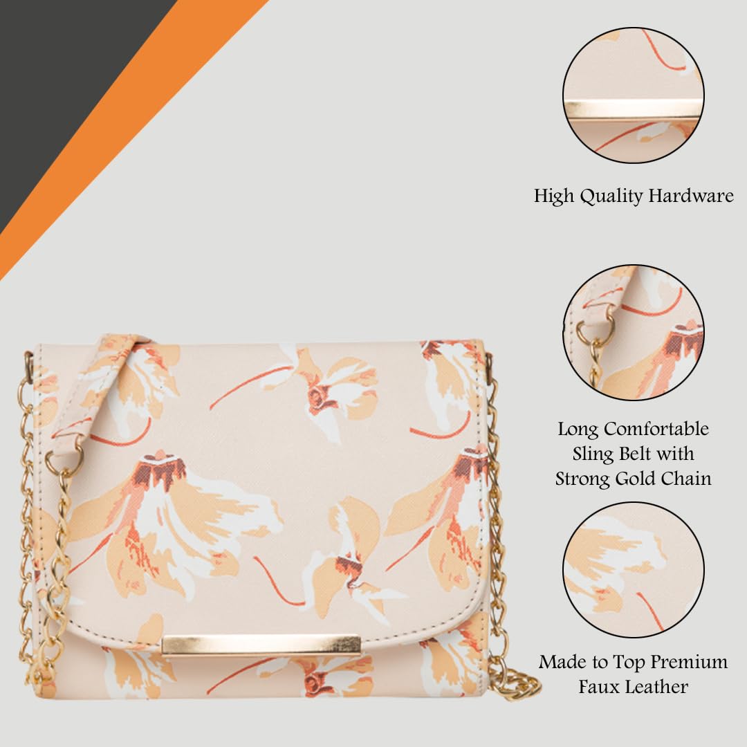 Women Girls Floral Print Sling Bag