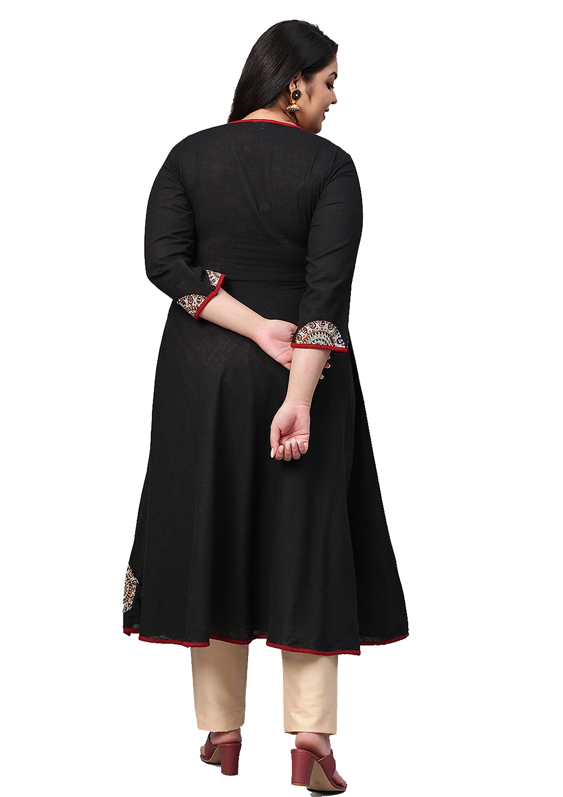 Evas Women's Cotton Angrakha Kurta