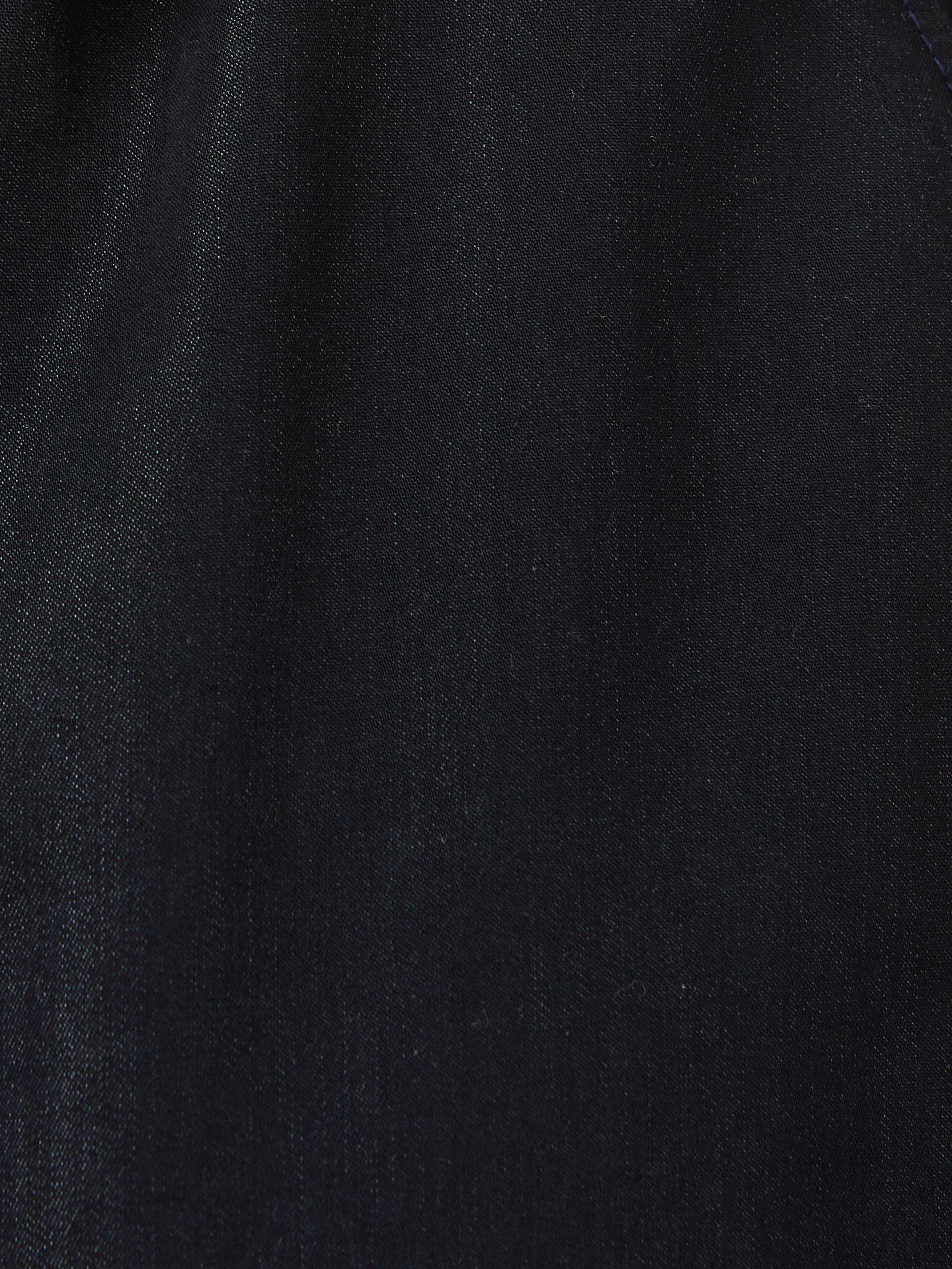 Women's Black Regular Length Mid Rise Clean Look Regular Fit Denim Joggers