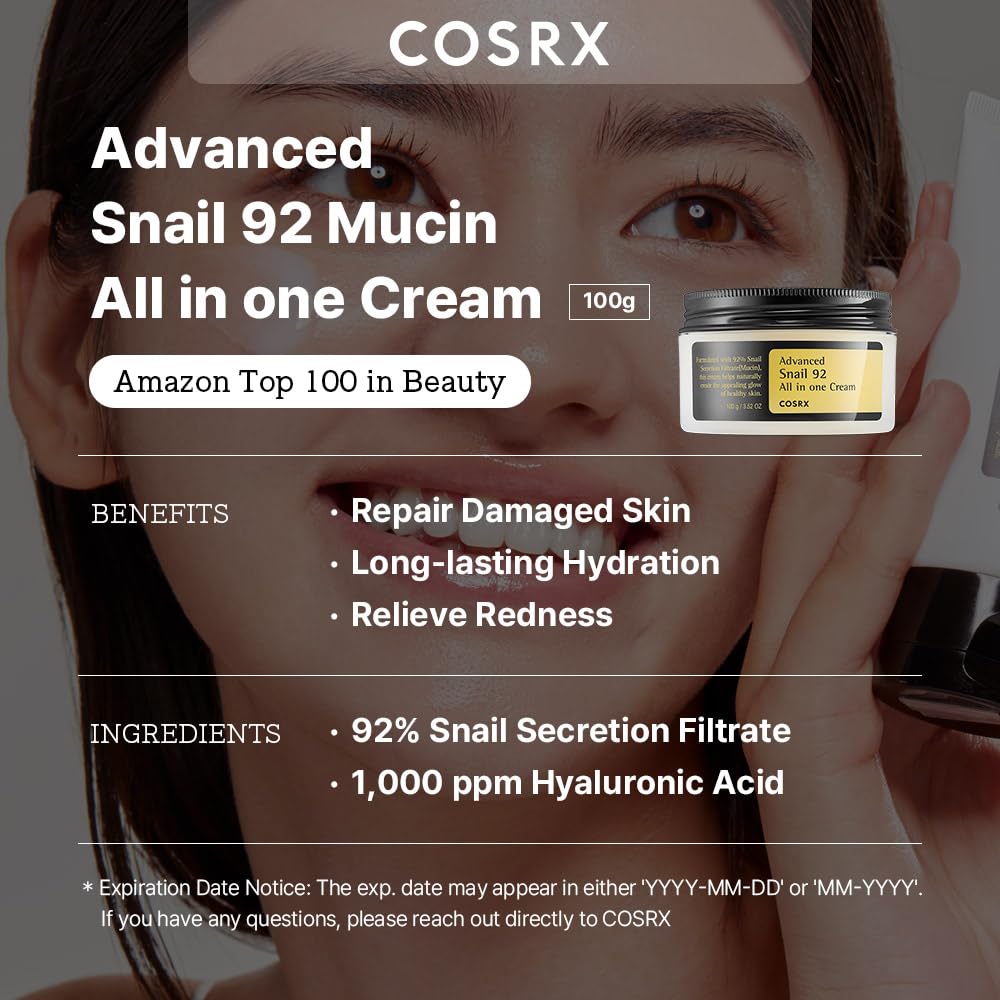 COSRX Snail Mucin 92% Moisturizer 3.52oz/ 100g