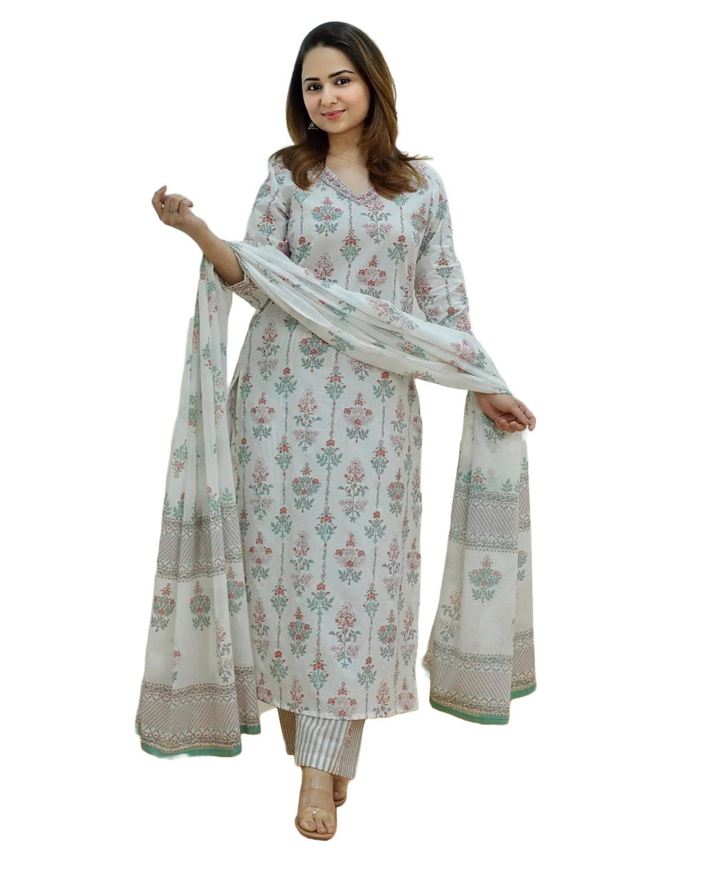 Printed Kurta and Pant set with Dupatta