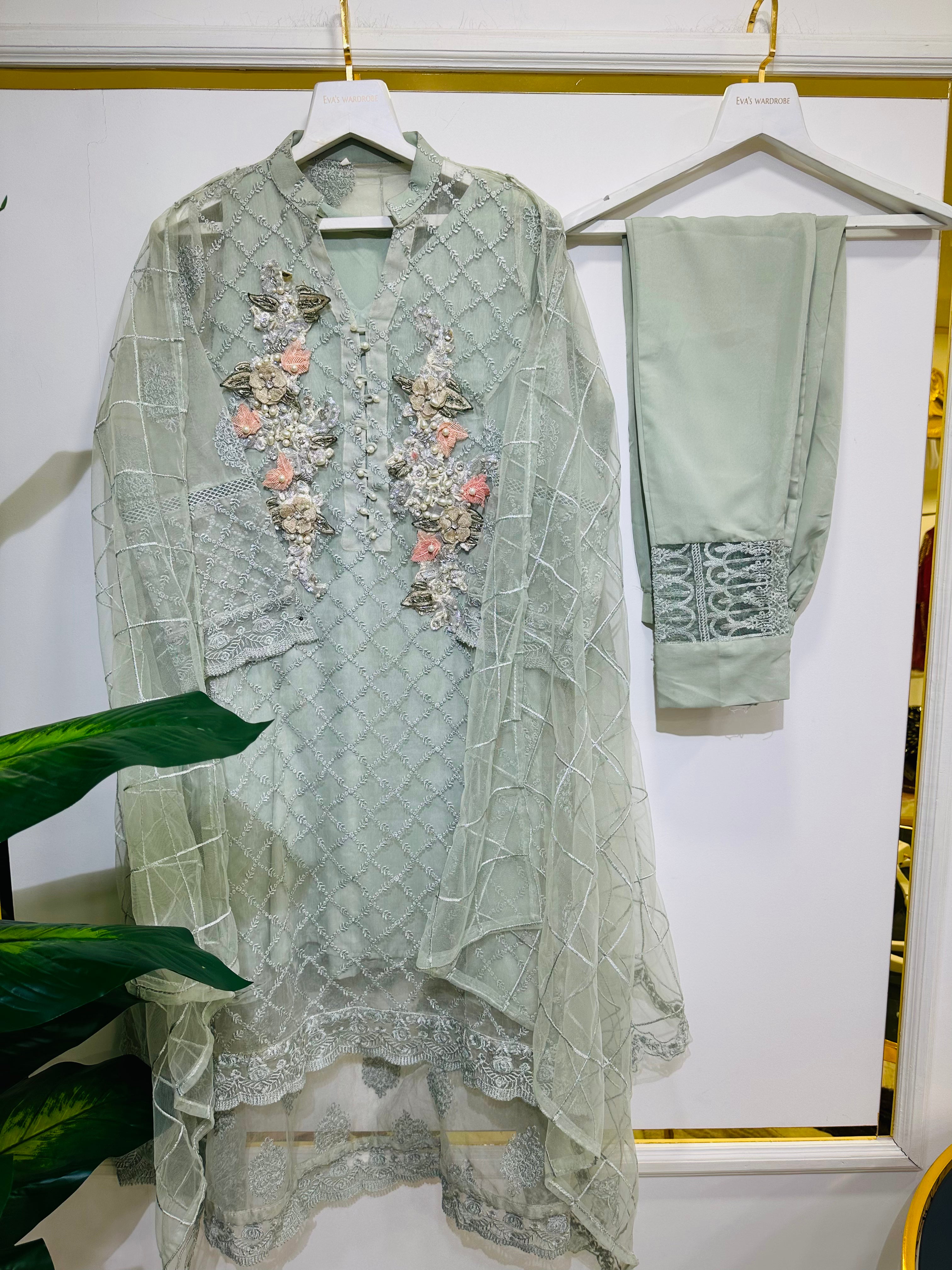 Mona Panashe Organza Formal Suit by Eva's Wardrobe