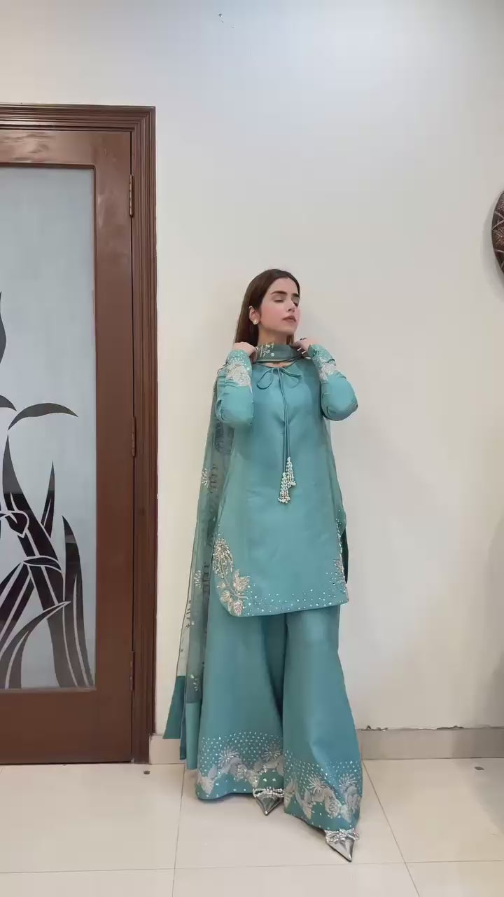 Crepe Radiance – Embroidered Partywear Set