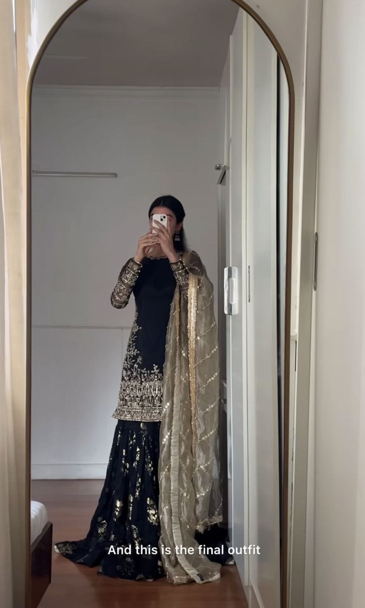 Midnight Black Embroidered set