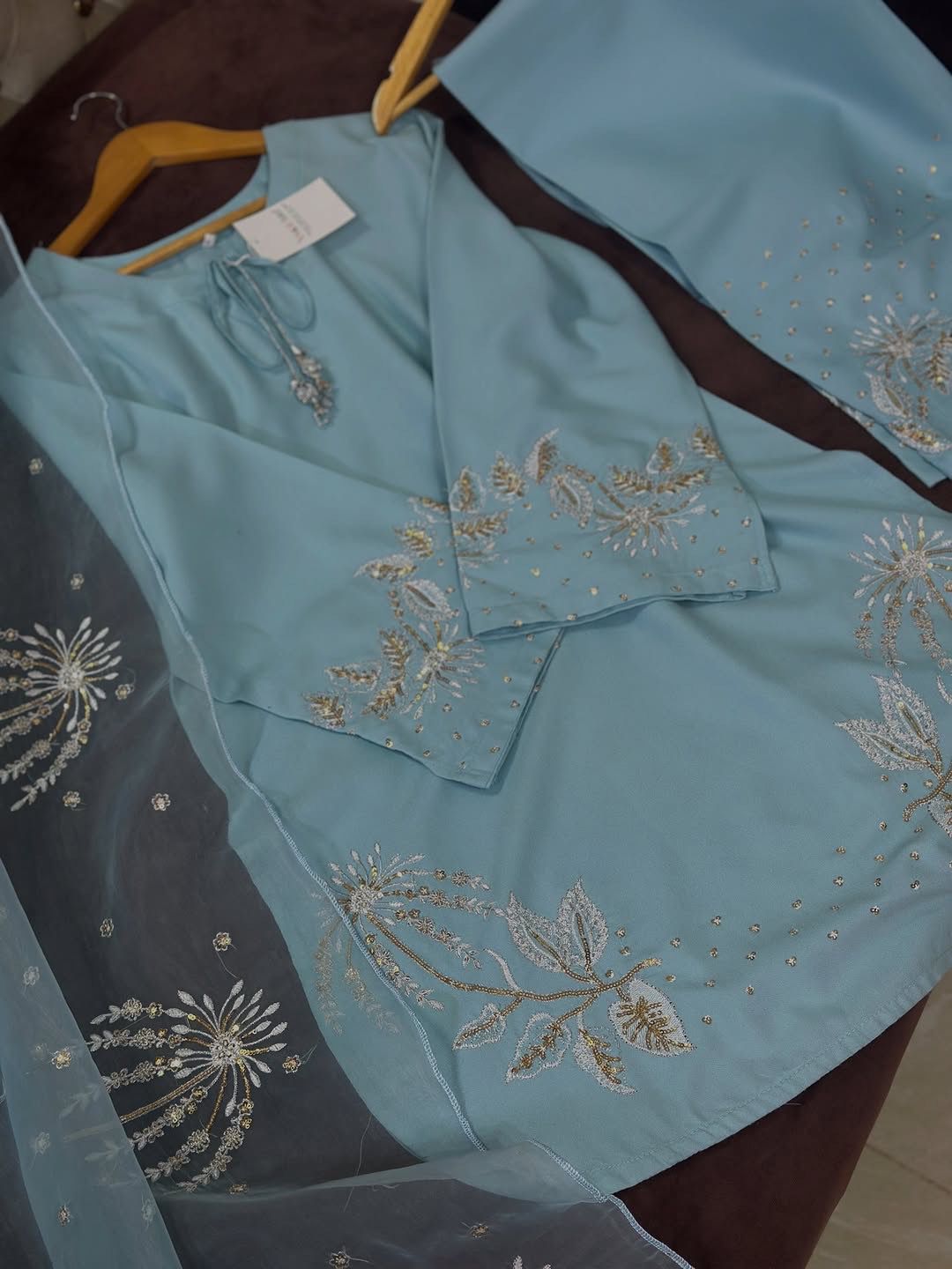 Celeste Bloom Embroidered Designer Suit Set 1046