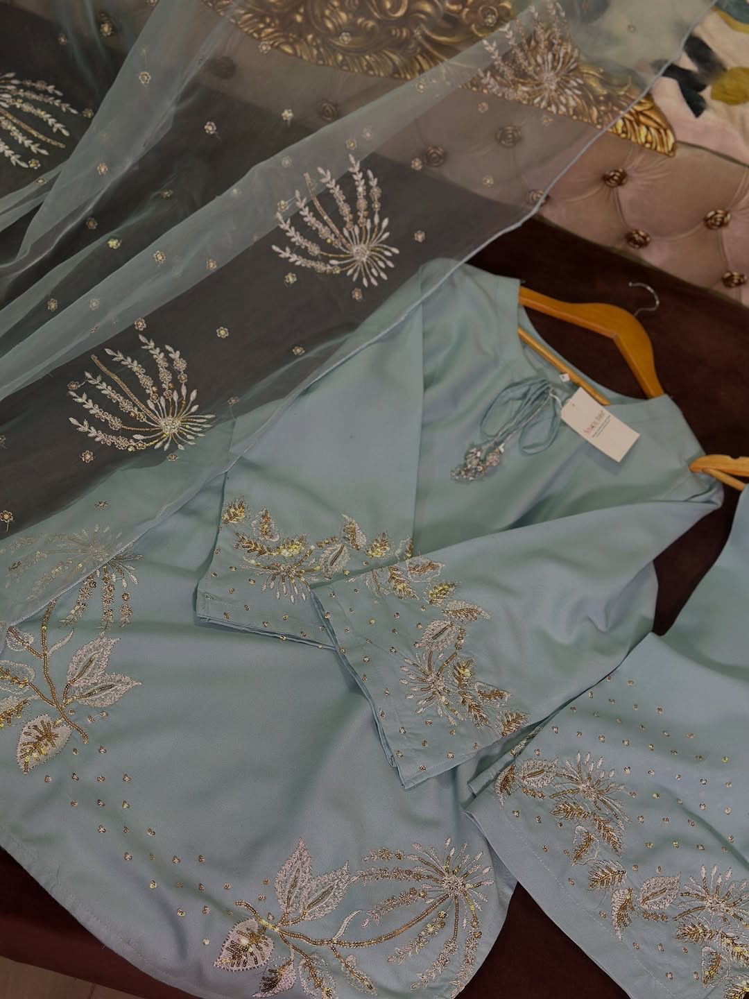 Celeste Bloom Embroidered Designer Suit Set 1046