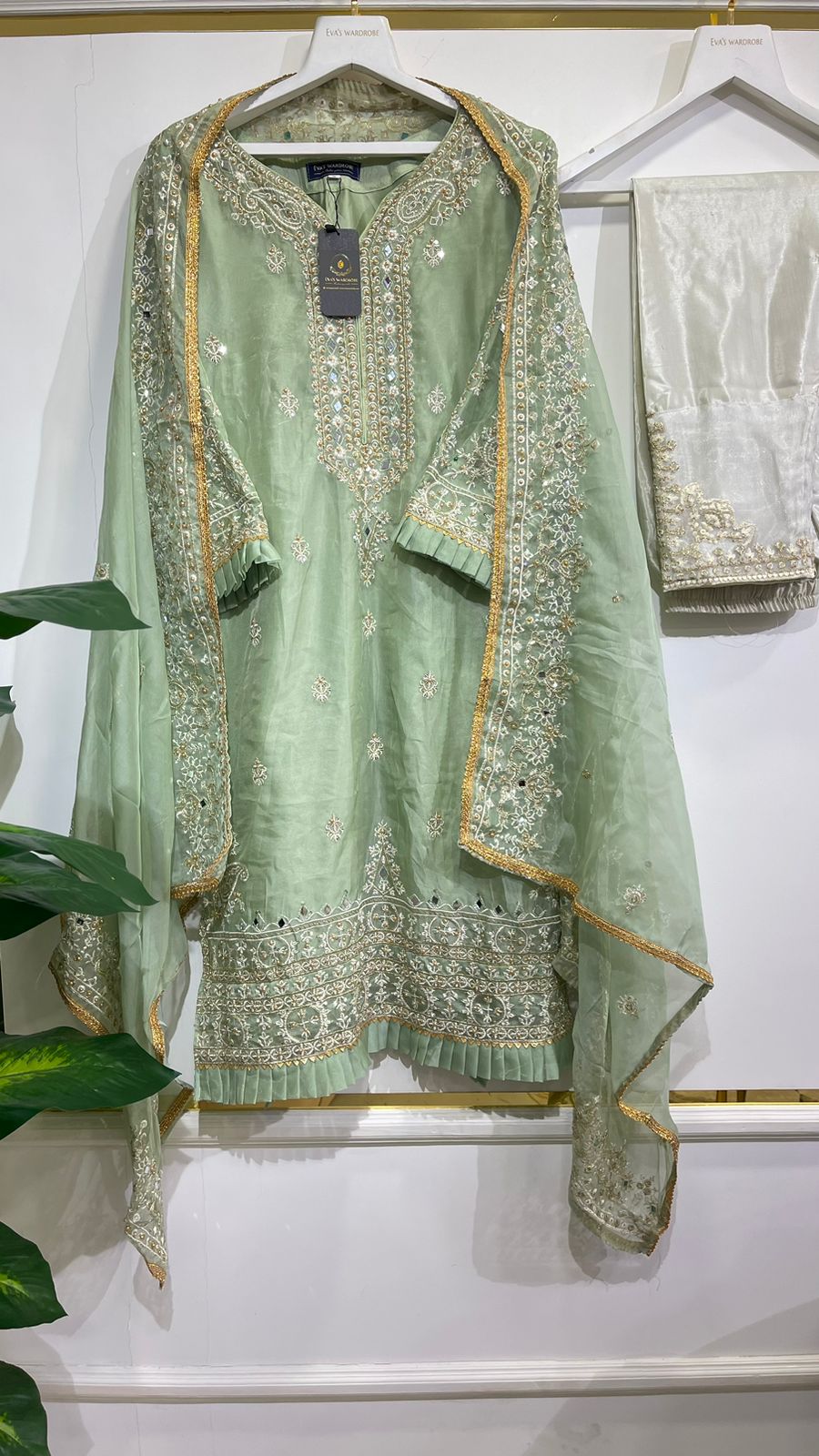 Eva's Pastel Green Organza Formal